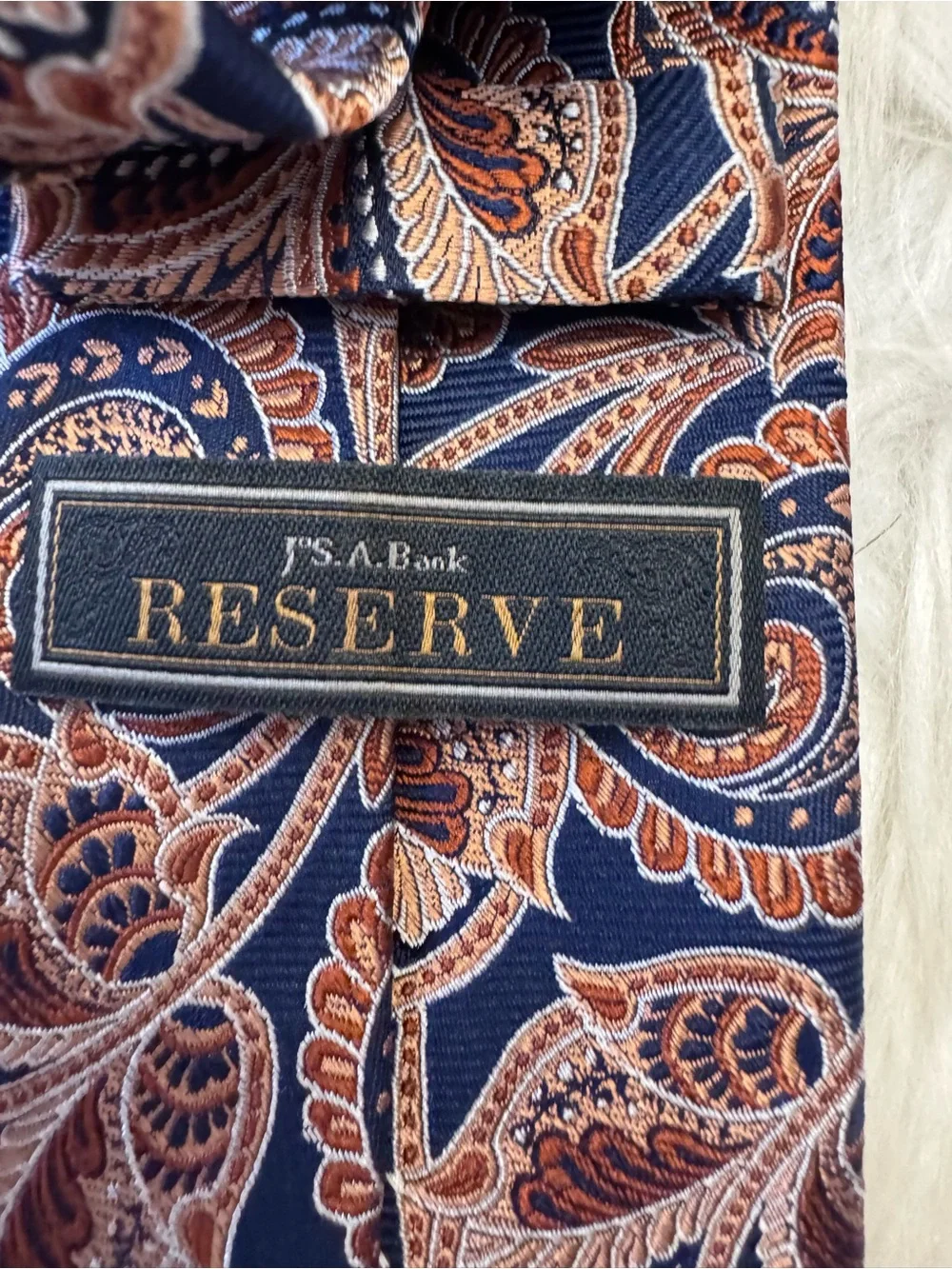 Jos.A.Bank Reserve Blue Paisley Silk Tie‎ Old Money Preppy Dapper Art Preppy
